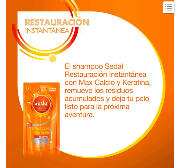 SEDAL SHAMPOO RESTAURACION INSTANTANEA 300ML