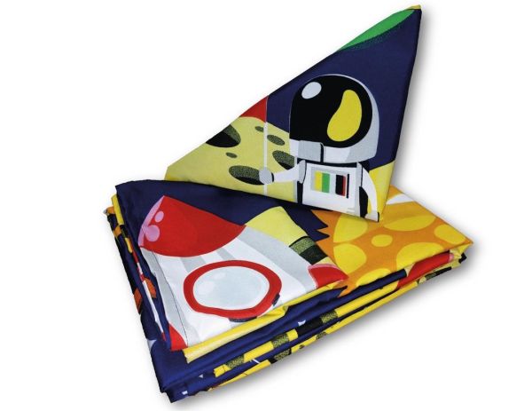 JUEGO DE SABANAS PERSONAL ESTAMPADAS FONDO AZUL