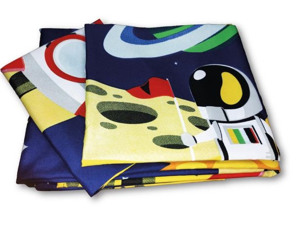 JUEGO DE SABANAS PERSONAL ESTAMPADAS FONDO AZUL