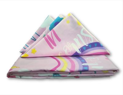 JUEGO DE SABANAS PERSONAL ESTAMPADAS FONDO ROSADO