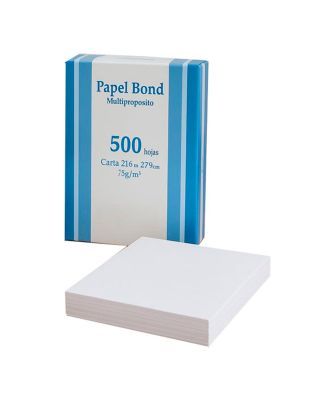 PAQUETE DE PAPEL BOND 21.6 X 27.9 CM (500 HOJAS)