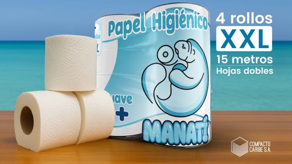 PAQUETE DE 4 ROLLOS DE PAPEL HIGIÉNICO 50/50 15000X110X90MM