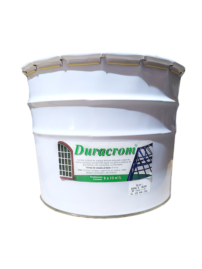 [3740018017] Duracrom Synthetic Enamel Paint, 12 L Metal Can (Black DM)
