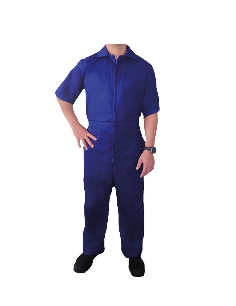 [3740023687] Men's Short-Sleeve Coveralls, Blue (M)